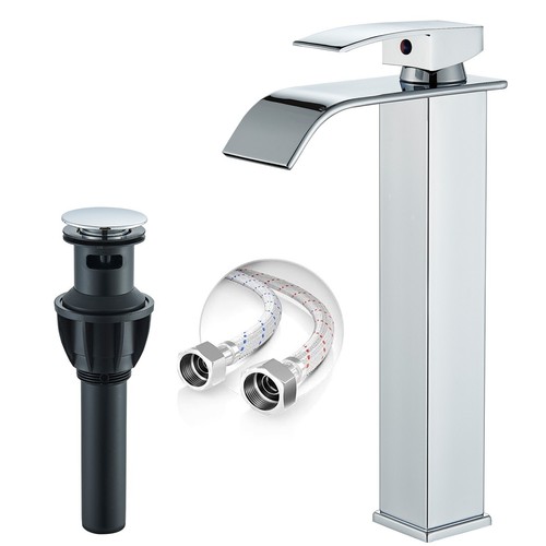 Chrome bathroom sink faucet - sink,