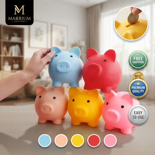 Cute piggy bank saving coins - cute,