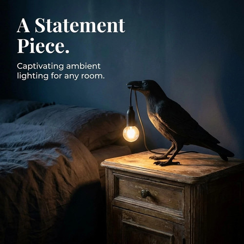 Bird table lamp - lamp, resin