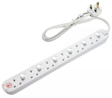 MasterPlug 6 Gang 13A Switched