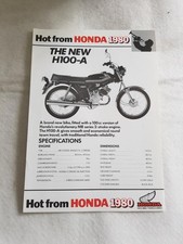HONDA H100-A Motorcycle Sales