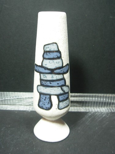 Pottery posy vase decorated - pottery,
