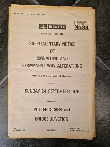 British rail signalling - rail, notice