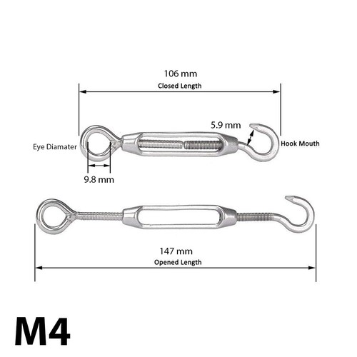 Turnbuckle wire tensioner - wire,