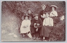 RPPC Military Men Women Picnic