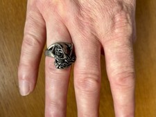 Vintage Alchemy Gothic Black Rose R-7 Grim Reaper Ring 1989 Size W