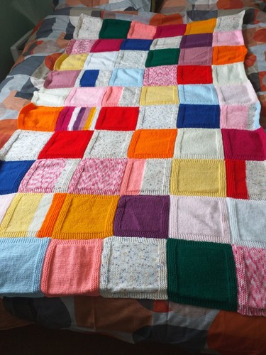 Hand knitted granny blanket - , /