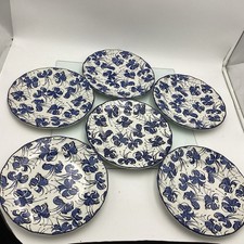 Royal Tudor Grindley Orchid Dinner Plates Blue Floral Pattern England HA