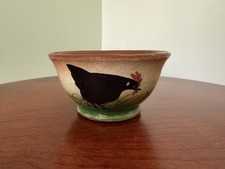 Antique Motto Ware Torquay Ware Small Decorative Bowl With Hen / Chicken Design