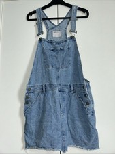 ASOS Denim Dungaree Pinafore Dress Size 10 Winter Layers Mini