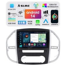 For Mercedes Benz Vito W447  8-Core  4+64GB Android 14 Car Stereo Sat Nav Radio