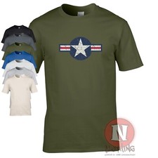 WW2 USAAF logo T-shirt Flying Fortress P51 Mustang P38 P47 P40 US army Airforce