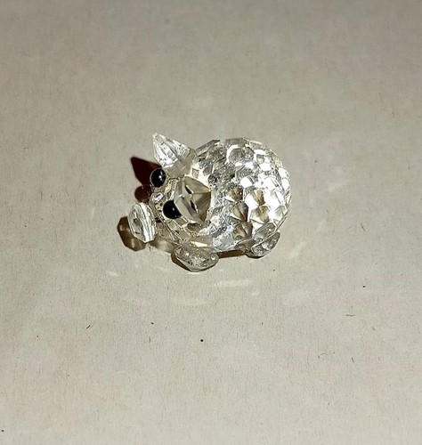 Miniature crystal glass pig - glass,