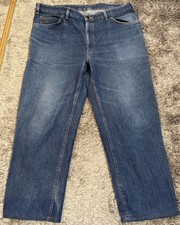 K146 Authentic R M RM Williams TX759 Jeans Blue Denim Mens Size 42R Hemmed VGC