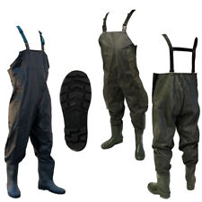 Adult Chest Waders Waterproof PVC Flood Work Fly Coarse Fishing Size 7 8 9 10 11