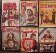 EPIC MOVIE, HANGOVER, BAD BOYS, ANCHORMAN, DODGEBALL, GREEK,  6 DVDS BUNDLE