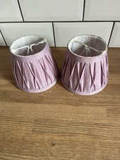 2 x Laura Ashley Small Lilac Silk Pleated Clip on Lampshade