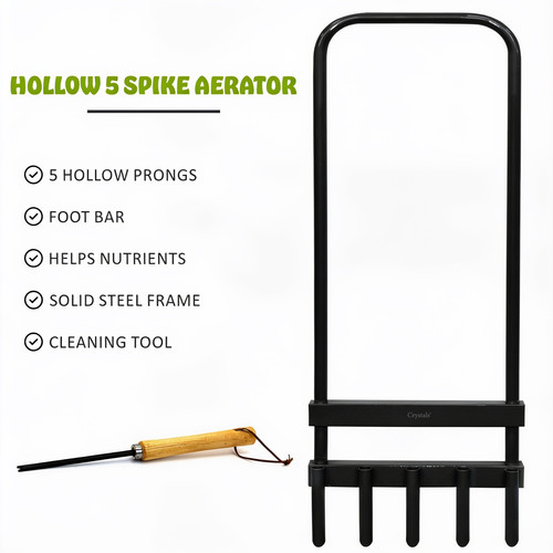 Hollow tine spike hand - tine, lawn