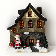 Christmas village house with LED lights small decor