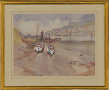 William Eyre (1891-1979) - Signed And Framed Watercolour, Stranded Boats