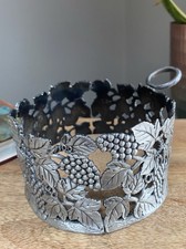 Vintage Pewter Wine Bottle Holder Grape Vine Design Christmas Table Gift Vgc