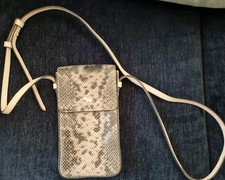 Radley faux brown snakeskin mobile phone bag with strap new condition