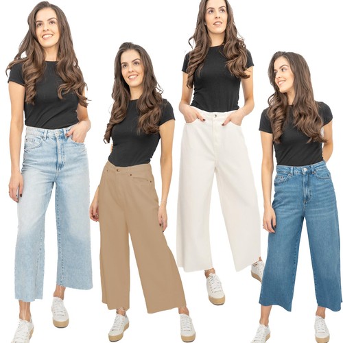 Womens cropped jean wide - womens, m&s