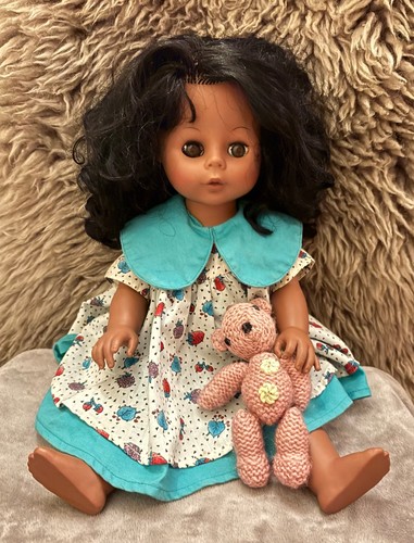 Vintage black kattie doll - black,