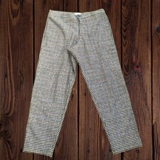 Oliver Spencer Grey 100% Wool Houndstooth Check Trousers Large Outdoor/Country