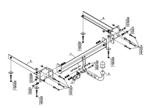 Swan neck tow - bar, audi