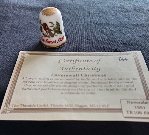 Caverswall christmas thimble - caverswall,