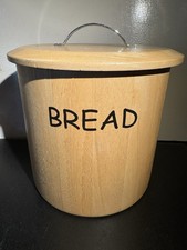 Stylish Wooden Bread Bin Storage Crock - Suit Modern or Traditional Kitchen