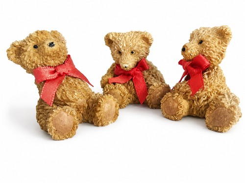 Set charming resin teddy - of, 3