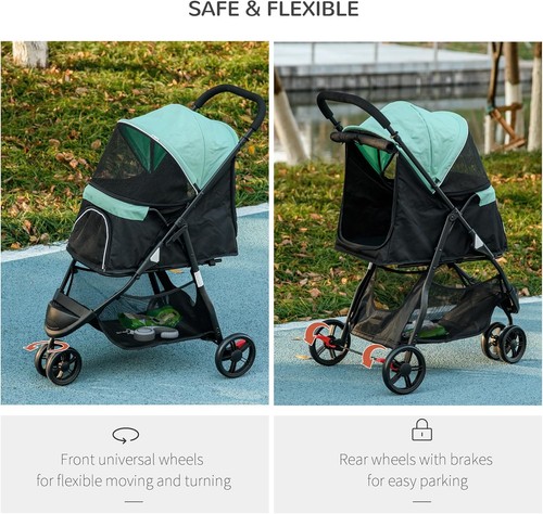 Pawhut small dog cat pram - pawhut,