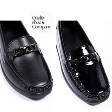 LADIES WOMENS LOAFERS BROGUE