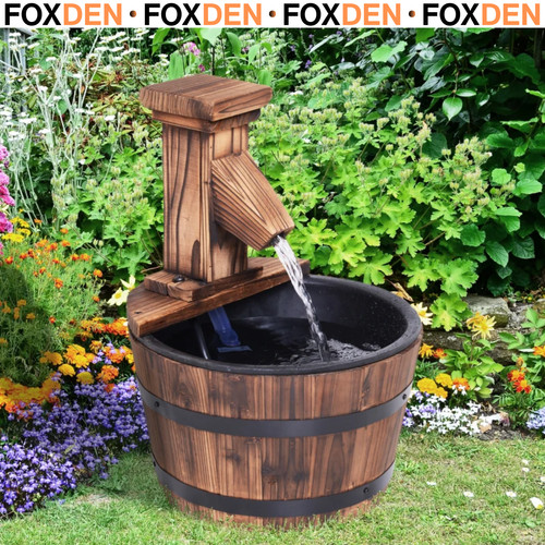 Wood barrel patio - patio, water