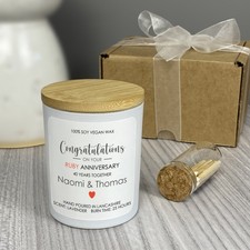 Personalised 40th Wedding Anniversary Candle Scented Soy Wax Gift Present Votive