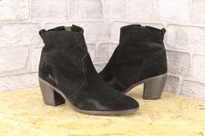 BLACK SUEDE GLITTER BLOCK HEEL ANKLE BOOTS SIZE 5 / 38 KENNEL & SCHMENGER GOOD