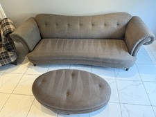 DFS Moray 4 Seater Sofa, Cuddle Chair Sofa and Foot Stool Set in Brown Fabric