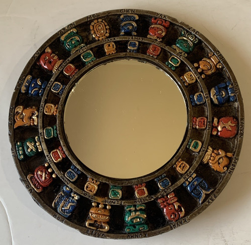 Vintage stone mayan mirror - mayan,