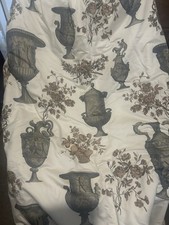 Stunning Pair Timney Fowler Parks & Gardens Pattern Blanket Interlined Curtains