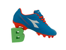 Diadora Kids Football Boots Blue Orange Firm Ground UK 7.5 Preowned