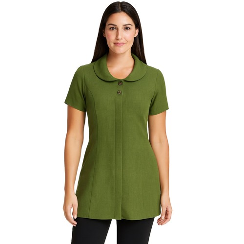 Womans olive salon tunic spa - salon,