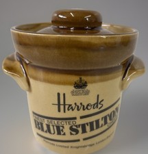 Vintage Harrods Blue Stilton Ceramic Pot