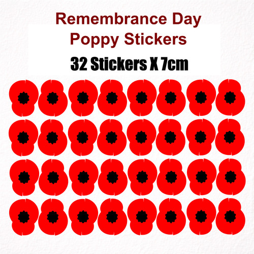 Remembrance day poppy stickers - day,