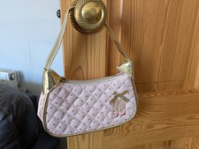 Childs Pink/Gold Handbag With Ballet Shoes Motif