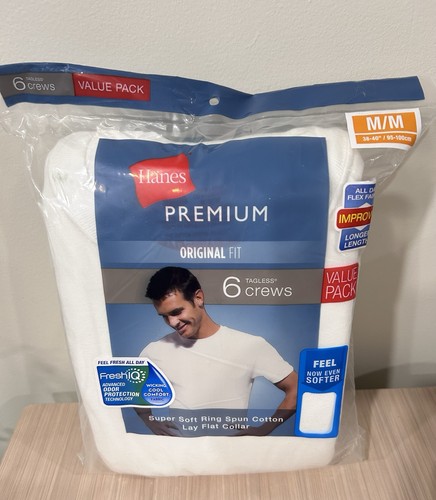 Hanes premium 6pk - tagless, crew
