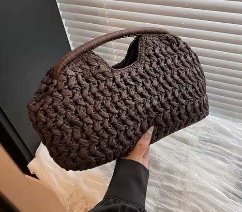 Weave straw shoulder bags - straw,