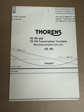 Thorens TD-121 & TD 124 original mounting template