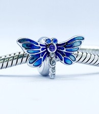 Dragonfly Charm Bead Spacer Stopper Insect Genuine 925 Sterling Silver 💖